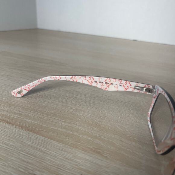 Ray-Ban RB5206 5014 Eyeglasses Black White Red Frames Only 52-18-140 - Picture 4 of 9